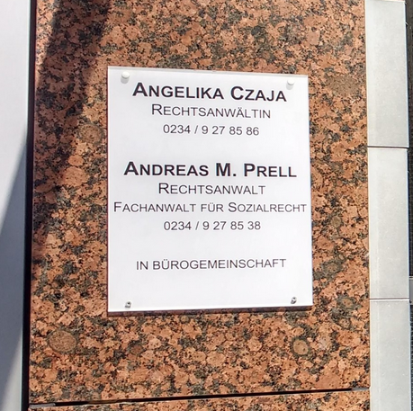 Büroschild Andreas M. Prell